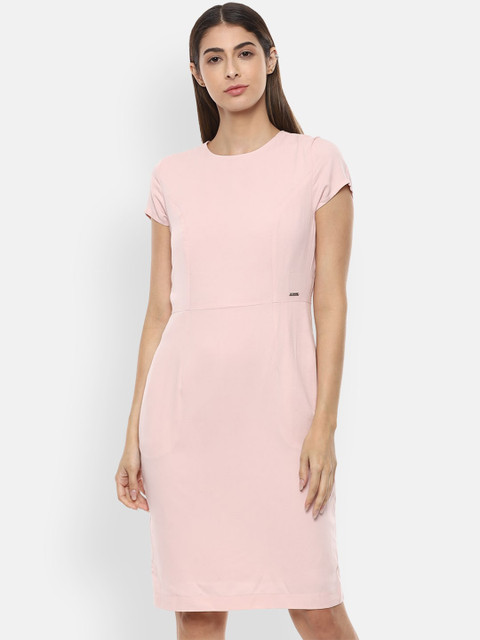 

Van Heusen Woman Women Pink Solid Sheath Dress