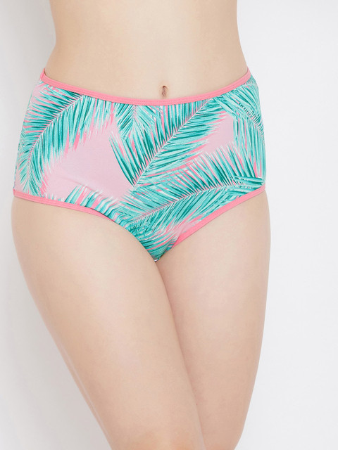 

Clovia Women Pink & Sea Green Printed Hipster Briefs-PN3221V223XL