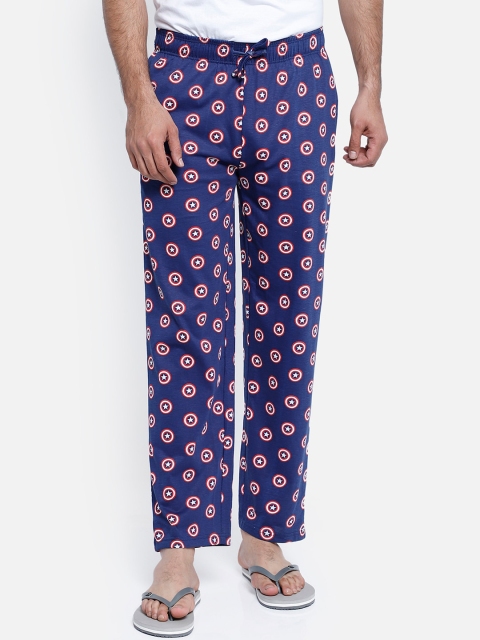 

Free Authority Men Blue Captain America Printed Pure Cotton Lounge Pants