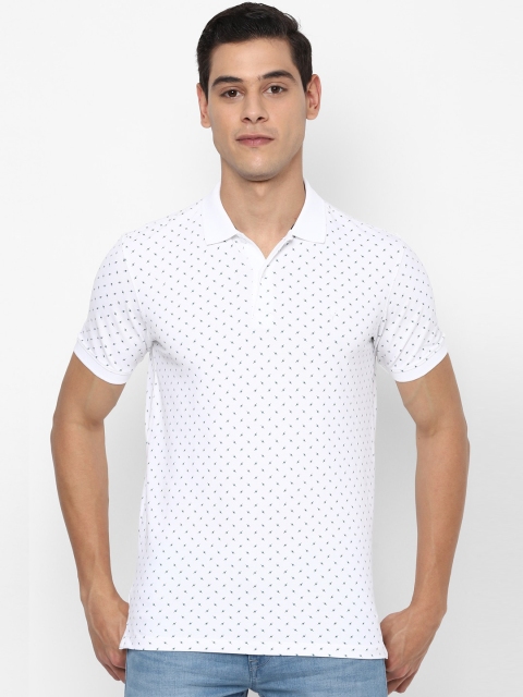 

Allen Solly Men White Printed Cotton Polo Collar Pure Cotton T-shirt