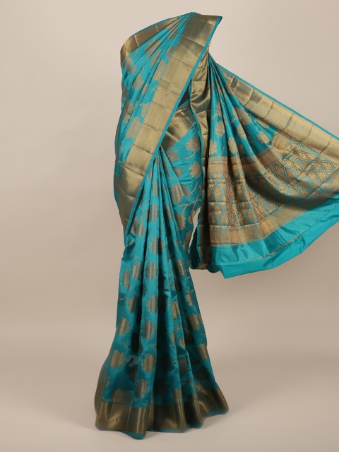 

Pothys Blue & Golden Jute Silk Woven Design Saree