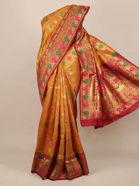 

Pothys Mustard Woven Design Jute Silk Saree