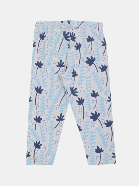 

Donuts Infant Girls Grey & Navy Blue Printed Leggings
