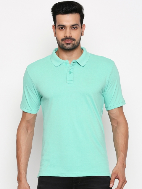

FiTZ Men Sea Green Solid Polo Collar T-shirt