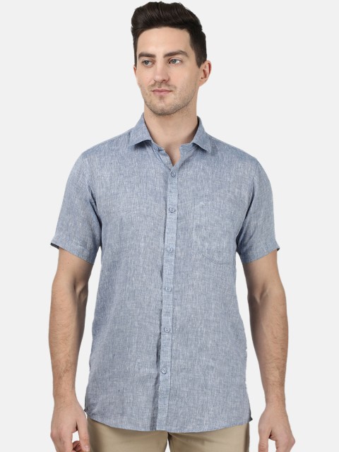 

Monte Carlo Men Blue Regular Fit Solid Casual Shirt