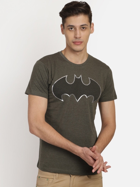 

Free Authority Men Olive Green Printed Round Neck T-shirt