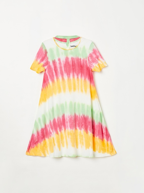 

Bossini Girls Multicoloured Printed A-Line Dress, Multi