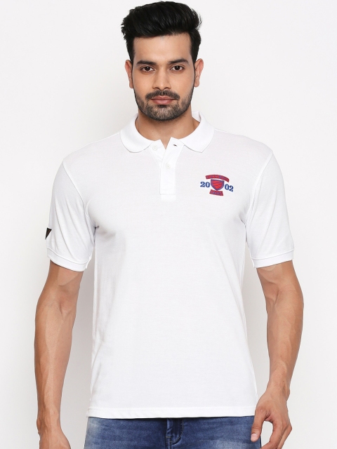 

FiTZ Men White Solid Henley Neck T-shirt