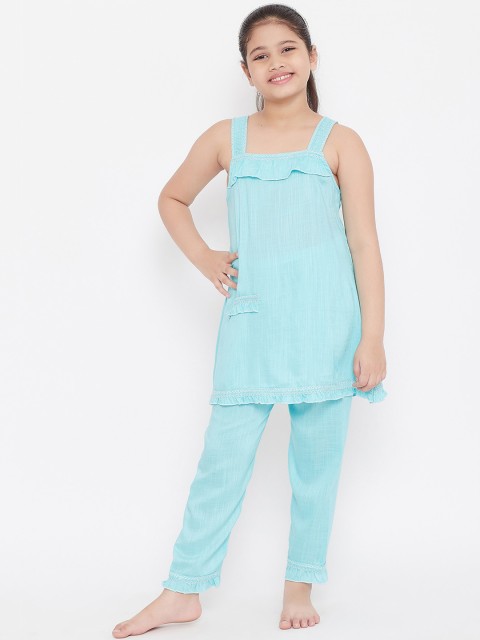 

Baani Creations Girls Blue Night suit