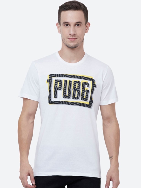 

Free Authority Men White PUBG Printed Round Neck Cotton Pure Cotton T-shirt