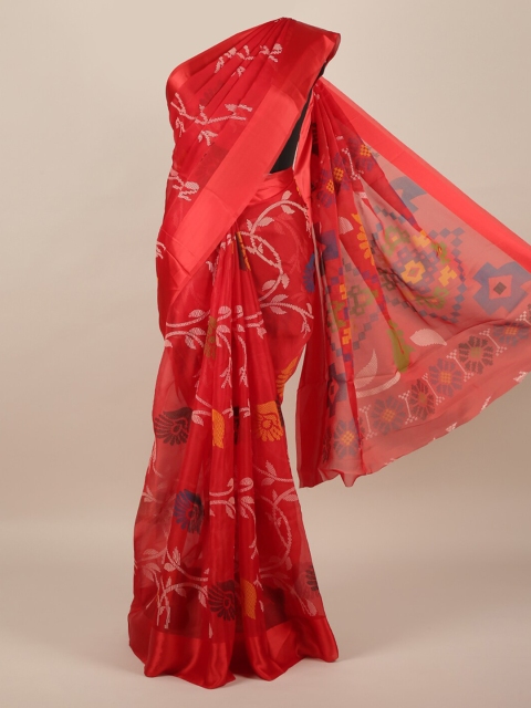 

Pothys Red Woven Design Jute Silk Saree