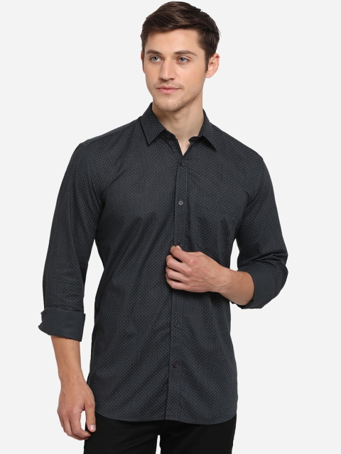 

Greenfibre Men Black Slim Fit Printed Casual Shirt