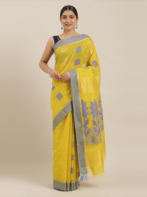 

The Chennai Silks Yellow Woven Design Maheshwari Saree