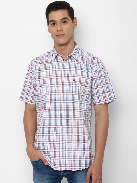 

Allen Solly Men White & Blue Slim Fit Checked Cotton Casual Shirt
