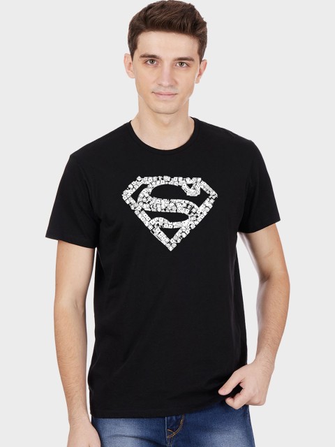 

Free Authority Men Black Printed Round Neck Superman T-shirt