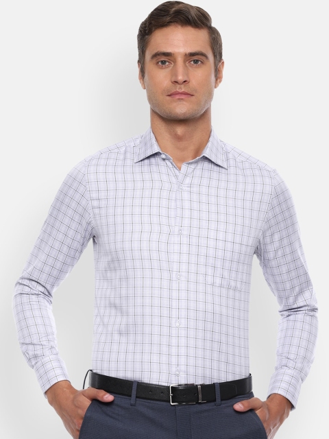 

Louis Philippe Men Grey Regular Fit Checked Casual Shirt