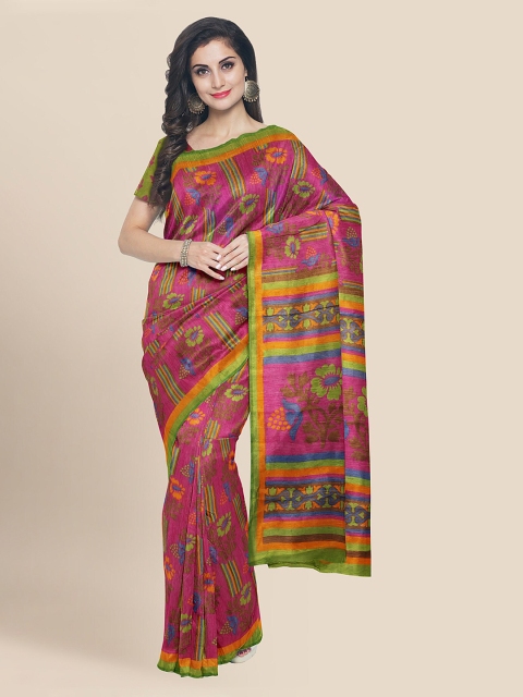 

Kalamandir Pink Silk Blend Woven Design Banarasi Saree