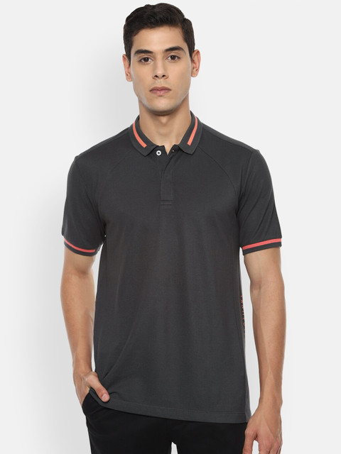 

Van Heusen Men Grey Solid Polo Collar T-shirt