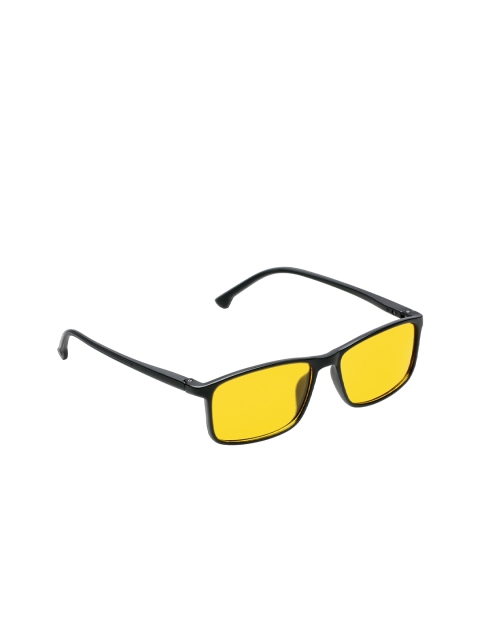 

VAST Unisex Yellow Lens & Black Rectangle Sunglasses with UV Protected Lens 7725