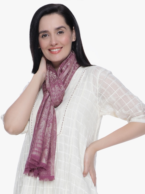 

Scarves & Glitters Women Burgundy Woven Design Stole