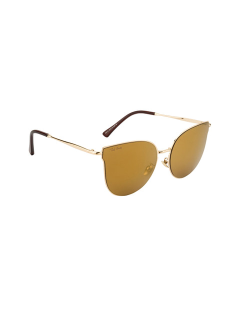

Ted Smith Women Brown Lens & Gold-Toned Cateye UV Protected Sunglasses TS-N86010/S_GLD