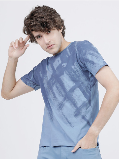 

Ecko Unltd Men Blue Printed Round Neck T-shirt