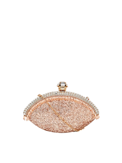 

HORRA Bronze-Toned Embellished Box Clutch