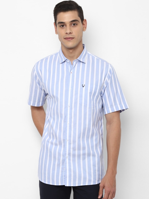

Allen Solly Men Blue & White Slim Fit Striped Cotton Casual Shirt