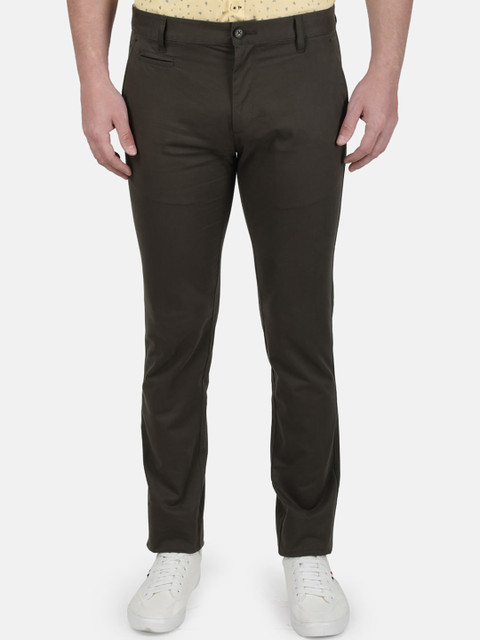

Monte Carlo Men Olive Green Regular Fit Solid Trouser
