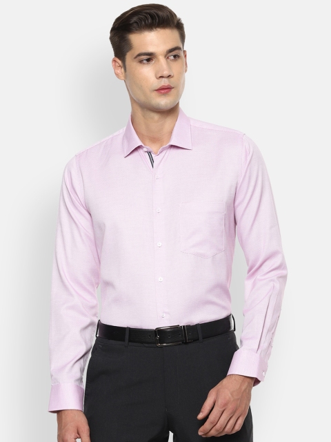 

Van Heusen Men Pink Slim Fit Self Design Formal Shirt