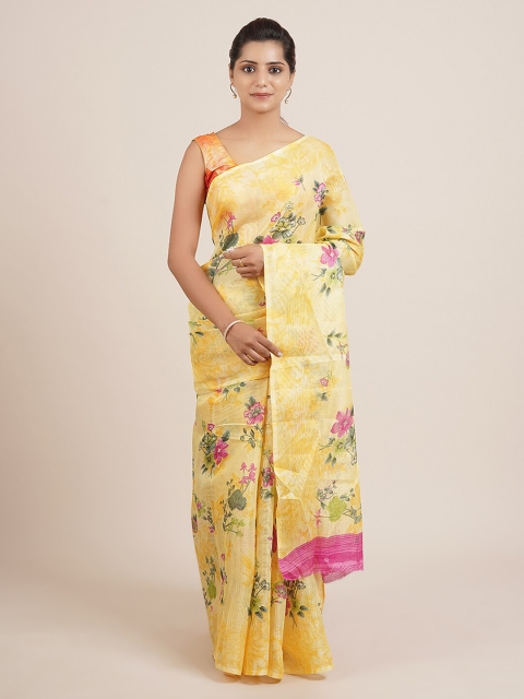 

Pothys Yellow Printed Pure Cotton Saree