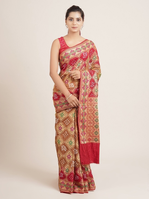 

Pothys Brown Solid Saree