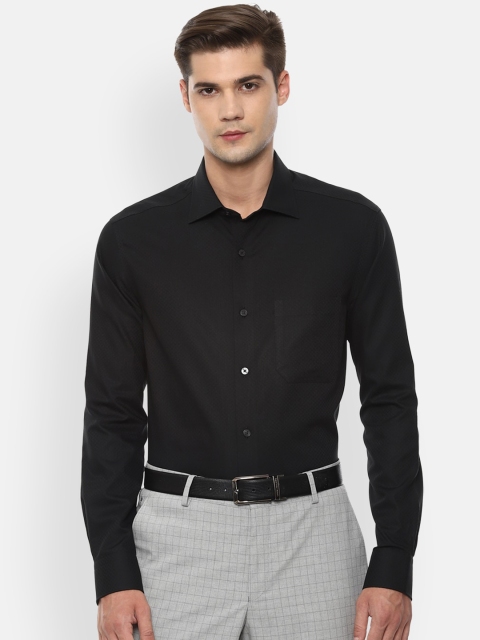 

Louis Philippe Men Black Pure Cotton Regular Fit Self Design Formal Shirt