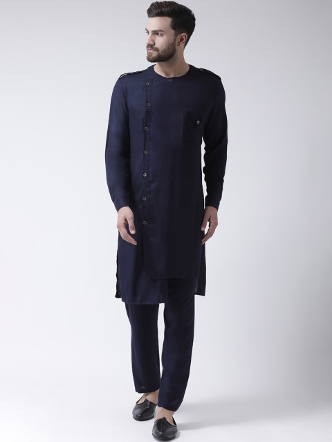 

I Know Men Navy Blue Flared Sleeves Kurta