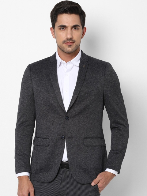 

Allen Solly Men Charcoal Grey Solid Ultra Slim-Fit Single-Breasted Blazer