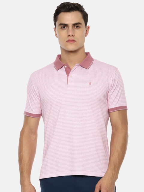 

Louis Philippe Men Pink Printed Polo Collar T-shirt