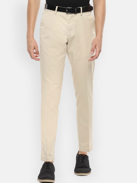 

Louis Philippe Sport Men Cream-Coloured Slim Fit Solid Regular Trousers