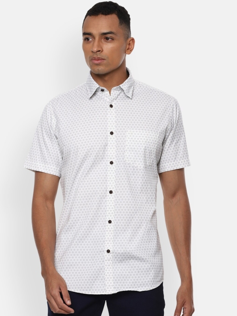 

Van Heusen Sport Men White Pure Cotton Slim Fit Printed Casual Shirt