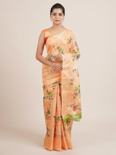 

Pothys Orange Printed Pure Cotton Saree
