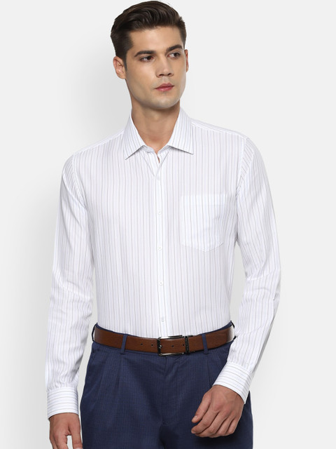 

Van Heusen Men White & Blue Slim Fit Striped Formal Shirt