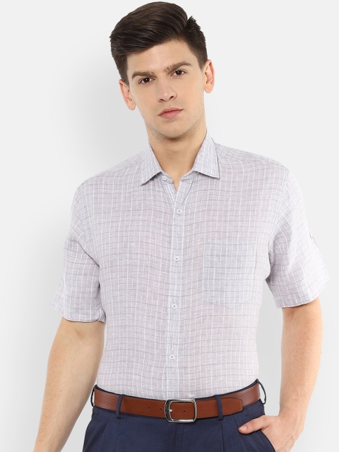 

Van Heusen Men Grey Regular Fit Checked Casual Shirt