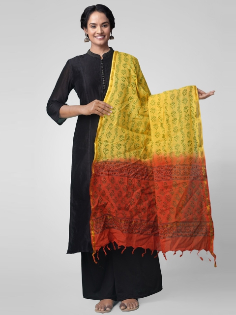 

Unnati Silks Yellow & Red Printed Dupatta