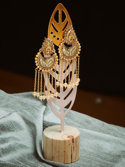 

PANASH Gold-Plated Handcrafted Contemporary Drop Earrings