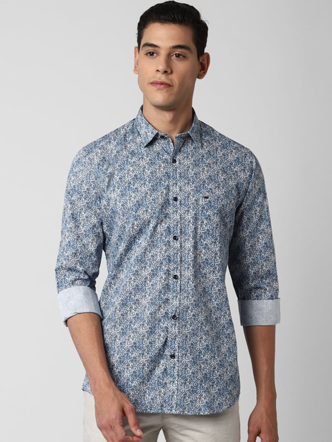

Peter England Casuals Men Blue Slim Fit Printed Casual Cotton Shirt
