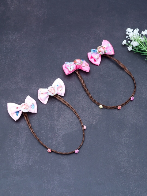 

Golden Peacock Girls Pink & Blue Set of 2 Embellished Alligator Hair Clip