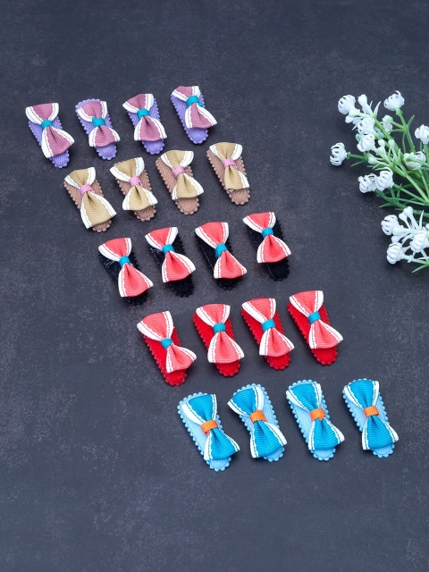 

Golden Peacock Girls Set of 20 Tic Tac Hair Clips, Red