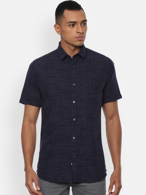 

Van Heusen Sport Men Navy Blue Slim Fit Printed Casual Shirt
