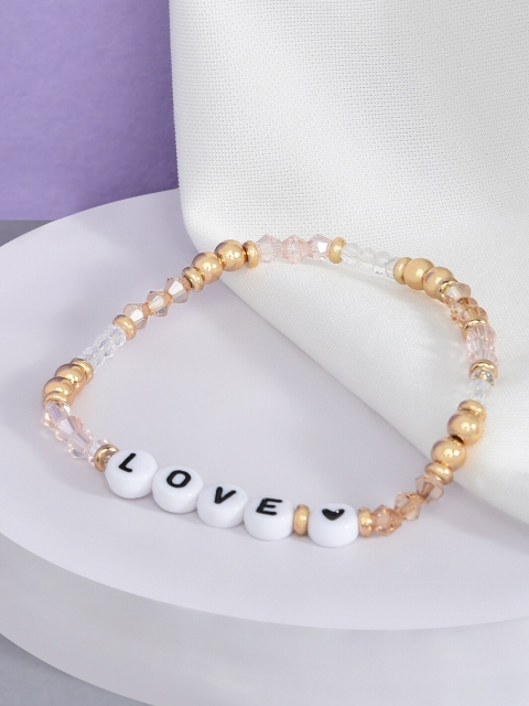 

Accessorize Women Gold Love Stretch Bracelet