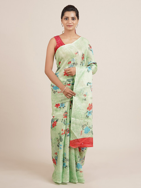 

Pothys Green Printed Pure Cotton Saree