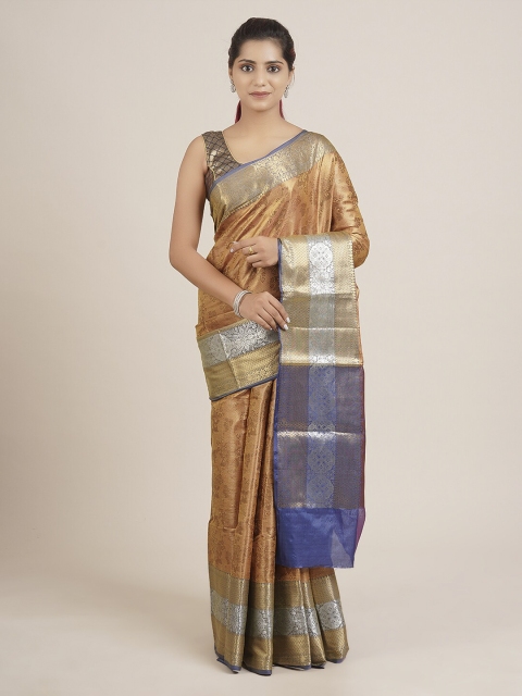 

Pothys Gold-Toned Woven Design Jute Silk Saree
